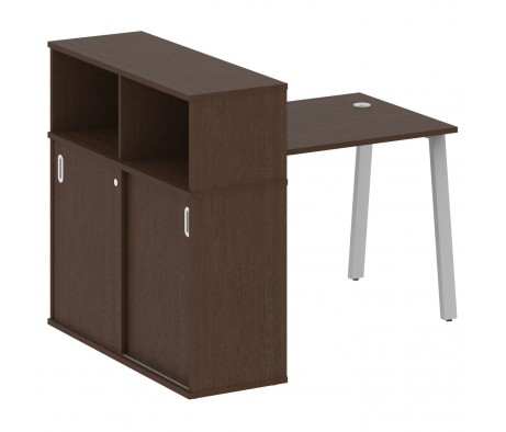 Стол письменный на А-образном м/к с опорным шкафом-купе 141x112x109,8 Metal System