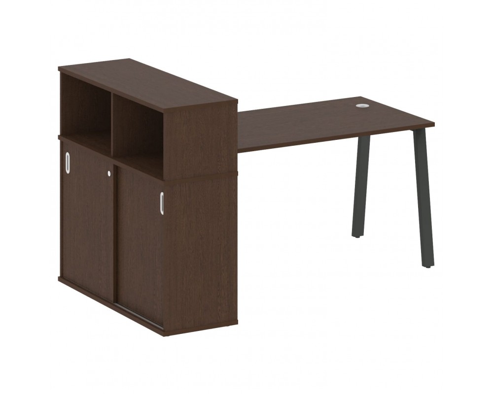 Стол письменный на А-образном м/к с опорным шкафом-купе 181x112x109,8 Metal System