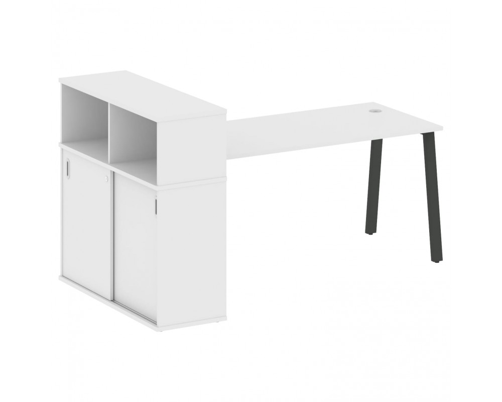 Стол письменный на А-образном м/к с опорным шкафом-купе 201x112x109,8 Metal System