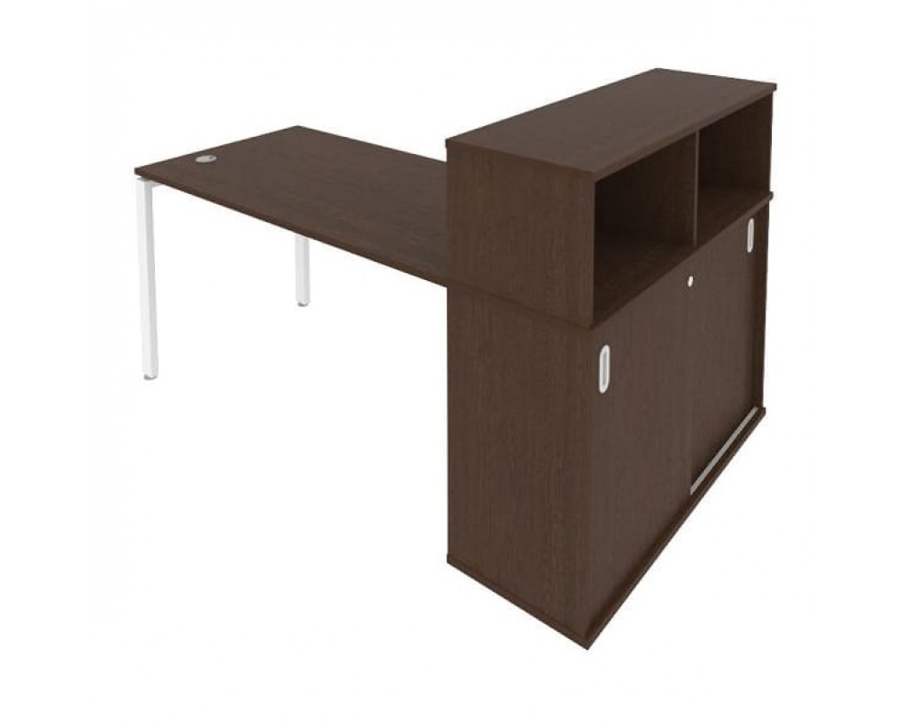 Стол письменный на П-образном м/к с опорным шкафом-купе 181x112x109,8 Metal System