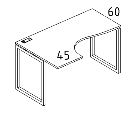 Стол эргономичный левый "Классика" на металлокаркасе QUATTRO 140x90x75 A4.PRO