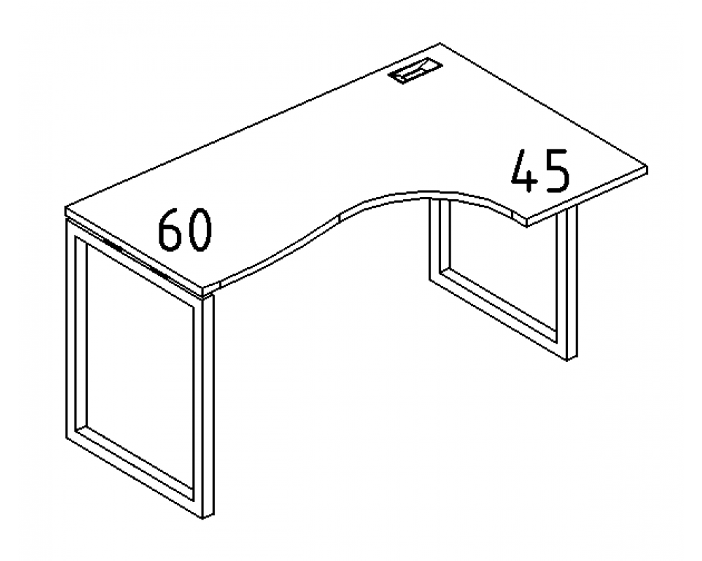 Стол эргономичный правый "Классика" на металлокаркасе QUATTRO 160x90x75 A4.PRO