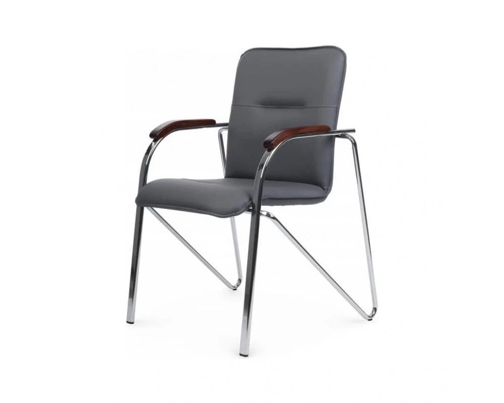 Стул Самба с деревянными подлокотниками SMB-02H Хром гальв.