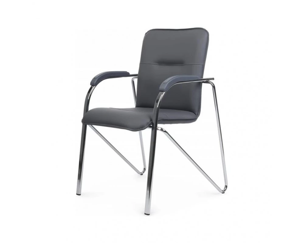 Стул Самба с пластиковыми подлокотниками SMB-03H Хром гальв.