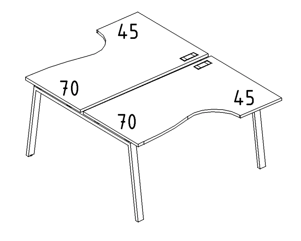 Рабочая станция со столами (2х120) каркас TRE A4.PRO