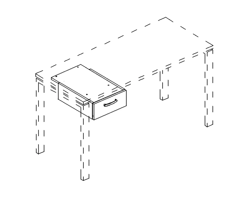 Тумба подвесная 1-ящичная (для стола 60) A4.PRO
