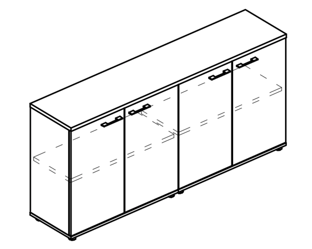 Шкаф низкий комбинированный закрытый (топ ДСП) 135 Alta