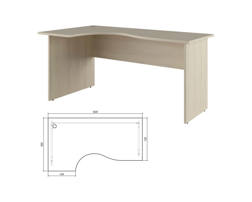Стол эргономичный левый 72 160 Trend Дуб феррара