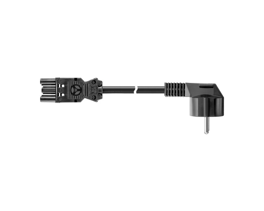 Силовой кабель 2м вилка Wieland Versa Flap Dual Черный
