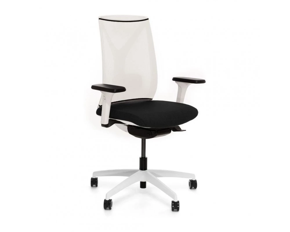 Кресло Dion Mesh 4D WW Сетка/Ткань, Белый/Черный