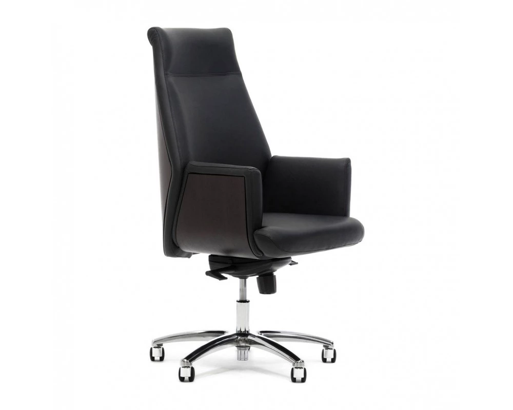 Кресло Zeus/A Lago/Mare/Riviera Натуральная кожа, Черный/Дуб ферро