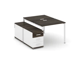 Рабочая станция 2 места с двухсторонней опорной тумбой CN.DRS-301 W 980/1346x1480x750 Концепт / Concept images