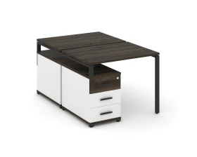 Рабочая станция 2 места с двухсторонней опорной тумбой CN.DRS-301 W 980/1346x1480x750 Концепт / Concept images