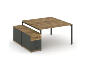 Рабочая станция 2 места с двухсторонней опорной тумбой CN.DRS-301 W 980/1346x1480x750 Концепт / Concept images