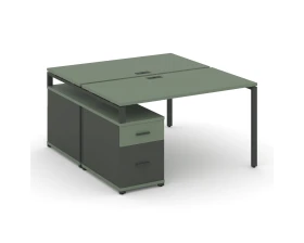 Рабочая станция 2 места с двухсторонней опорной тумбой CN.DRS-305 W 980/1346x1480x750 Концепт / Concept images