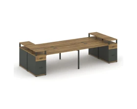 Рабочая станция 4 места с 2 опорными тумбами CN.DRS-446 W 3200x1480x917 Концепт / Concept images