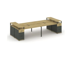 Рабочая станция 4 места с 2 опорными тумбами CN.DRS-446 W 3200x1480x917 Концепт / Concept images