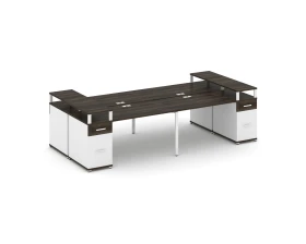 Рабочая станция 4 места с 2 опорными тумбами CN.DRS-446 W 3200x1480x917 Концепт / Concept images