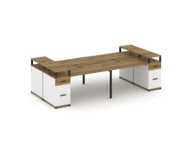 Рабочая станция 4 места с 2 опорными тумбами CN.DRS-446 W 3200x1480x917 Концепт / Concept images