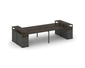 Рабочая станция 4 места с 2 опорными тумбами CN.DRS-446 W 3200x1480x917 Концепт / Concept images