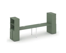 Рабочая станция с опорными шкафом-купе с надставкой выс. CN.ORS-242 W 3200x720x1530 Концепт / Concept images