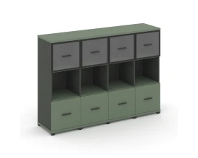 Шкаф 4 узкие секции, 3 ниши CN.STU-345 RPB A 1668x420x1186 Концепт / Concept images