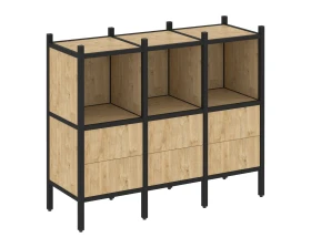 Прямой стеллаж L-07 1278x446x1047 Лофт / Loft images