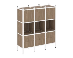 Прямой стеллаж L-08 1278x446x1458 Лофт / Loft images