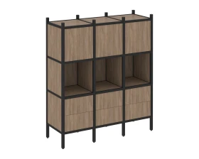 Прямой стеллаж L-08 1278x446x1458 Лофт / Loft images