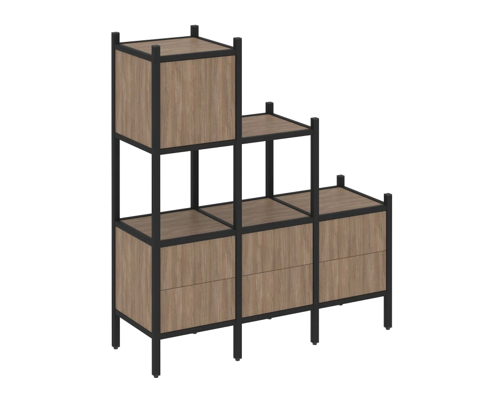 Прямой стеллаж L-12 1278x446x1458 Лофт / Loft