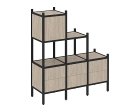 Прямой стеллаж L-12 1278x446x1458 Лофт / Loft images