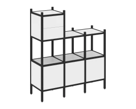 Прямой стеллаж L-13 1278x446x1458 Лофт / Loft images