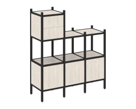 Прямой стеллаж L-13 1278x446x1458 Лофт / Loft images