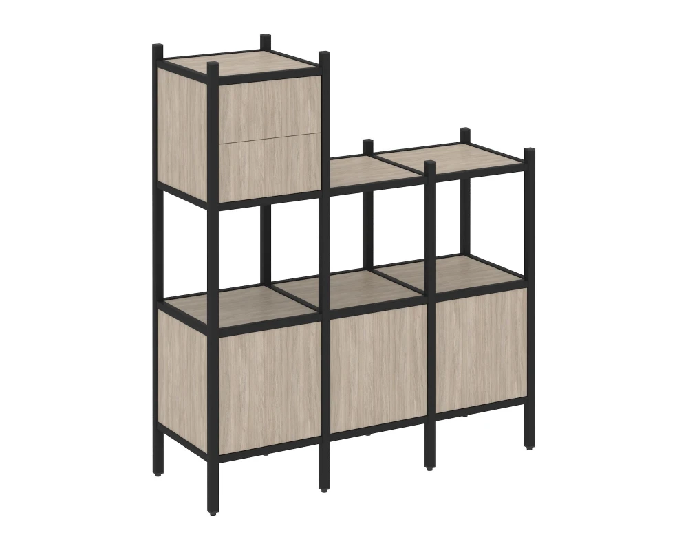 Прямой стеллаж L-13 1278x446x1458 Лофт / Loft