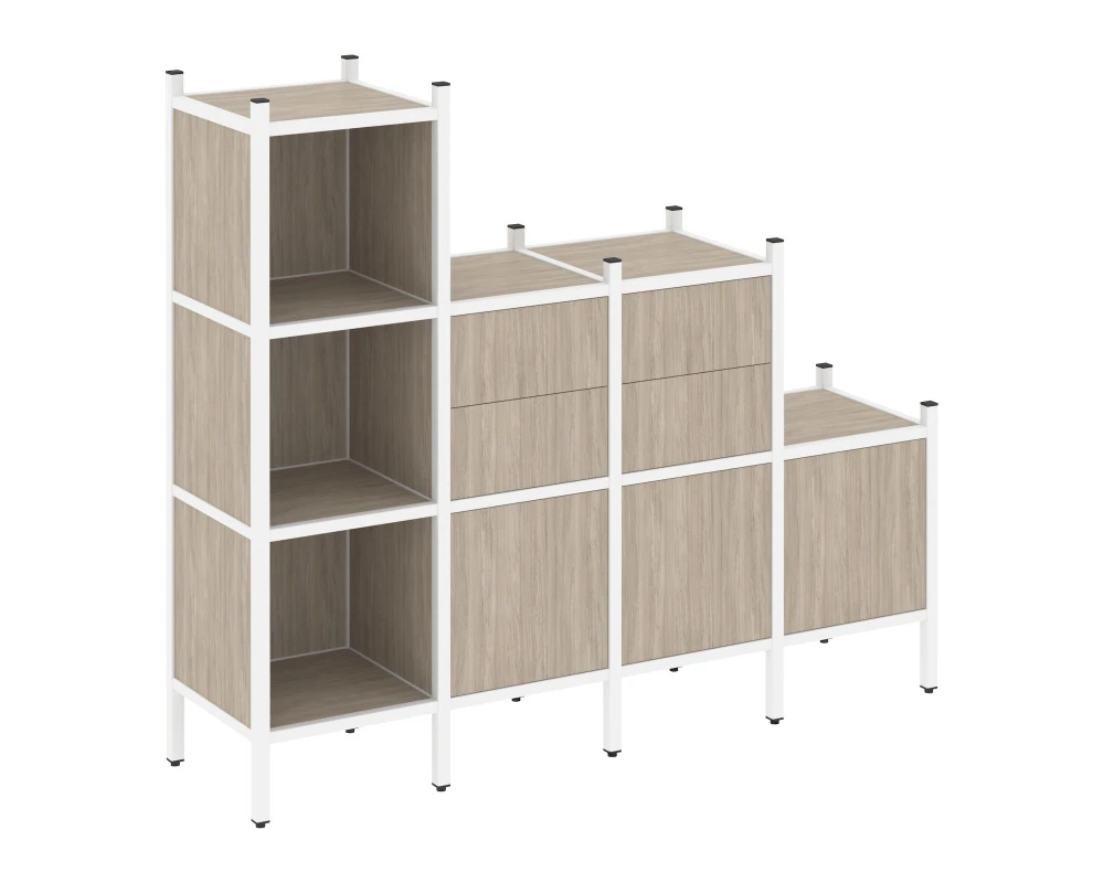 Прямой стеллаж L-17 1278x446x1458 Лофт / Loft