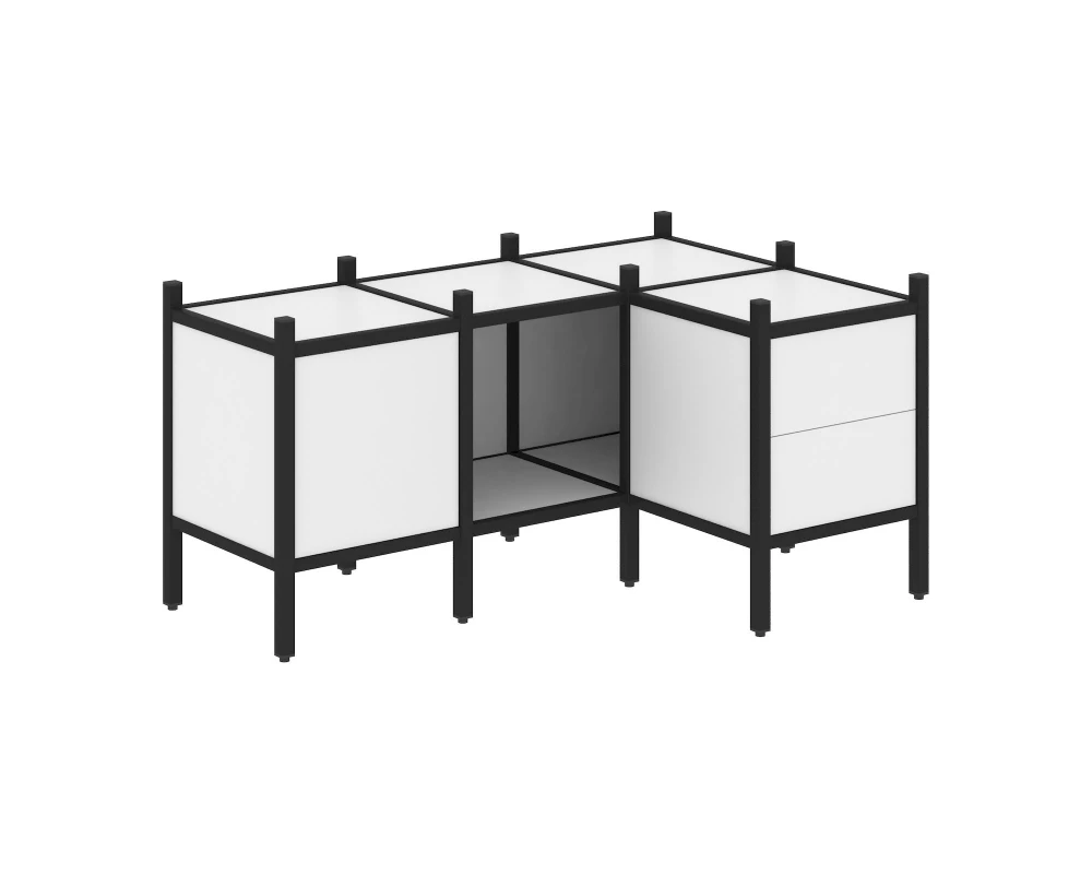 Угловой внутренний стеллаж L-26 1278x862x636 Loft