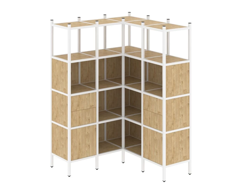 Угловой внутренний стеллаж L-33 1278x1278x1869 Loft