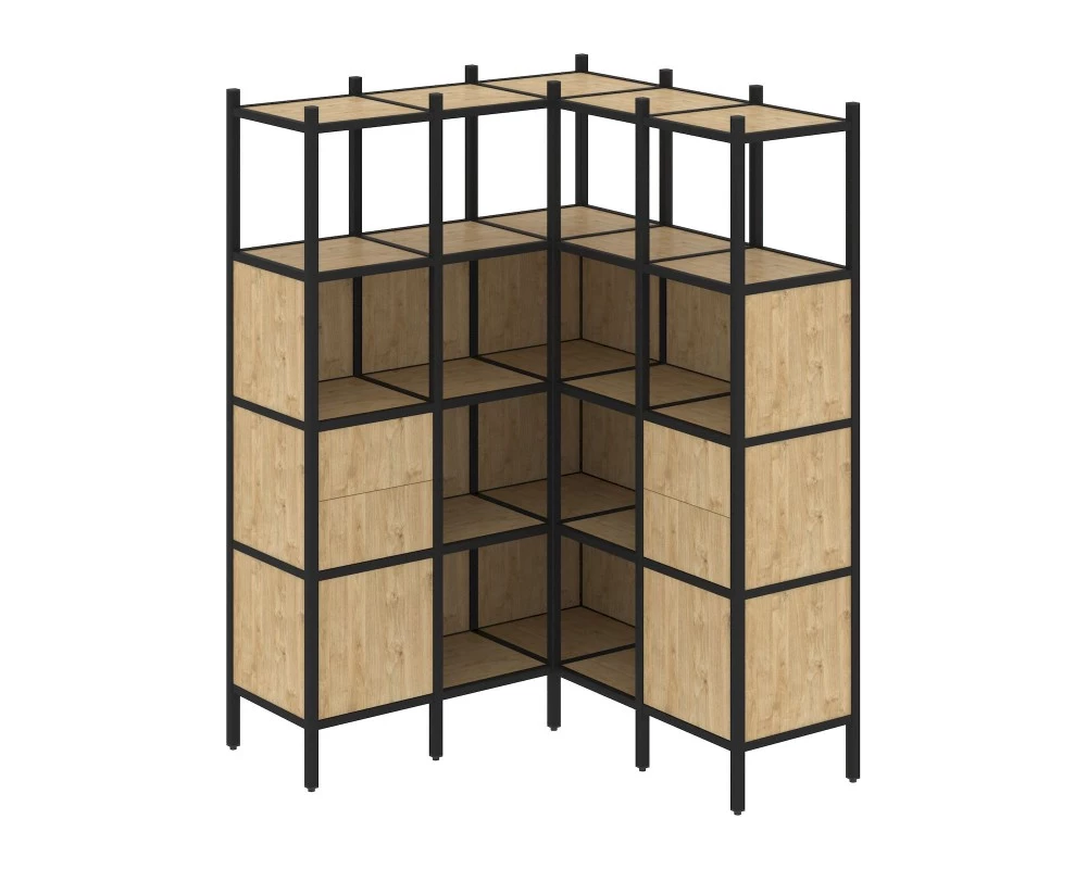 Угловой внутренний стеллаж L-33 1278x1278x1869 Loft