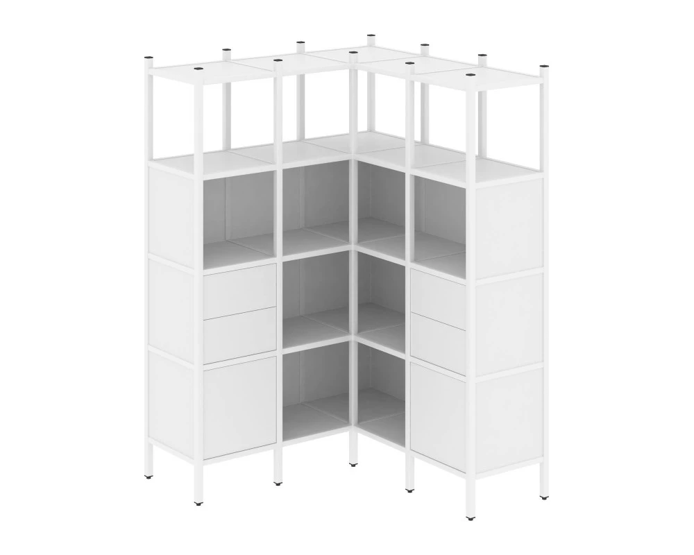 Угловой внутренний стеллаж L-33 1278x1278x1869 Loft