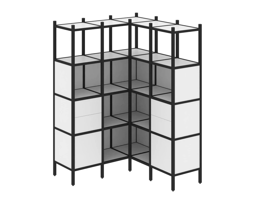 Угловой внутренний стеллаж L-33 1278x1278x1869 Loft