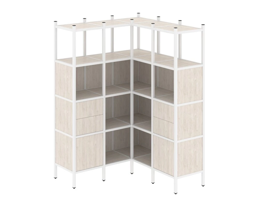Угловой внутренний стеллаж L-33 1278x1278x1869 Loft