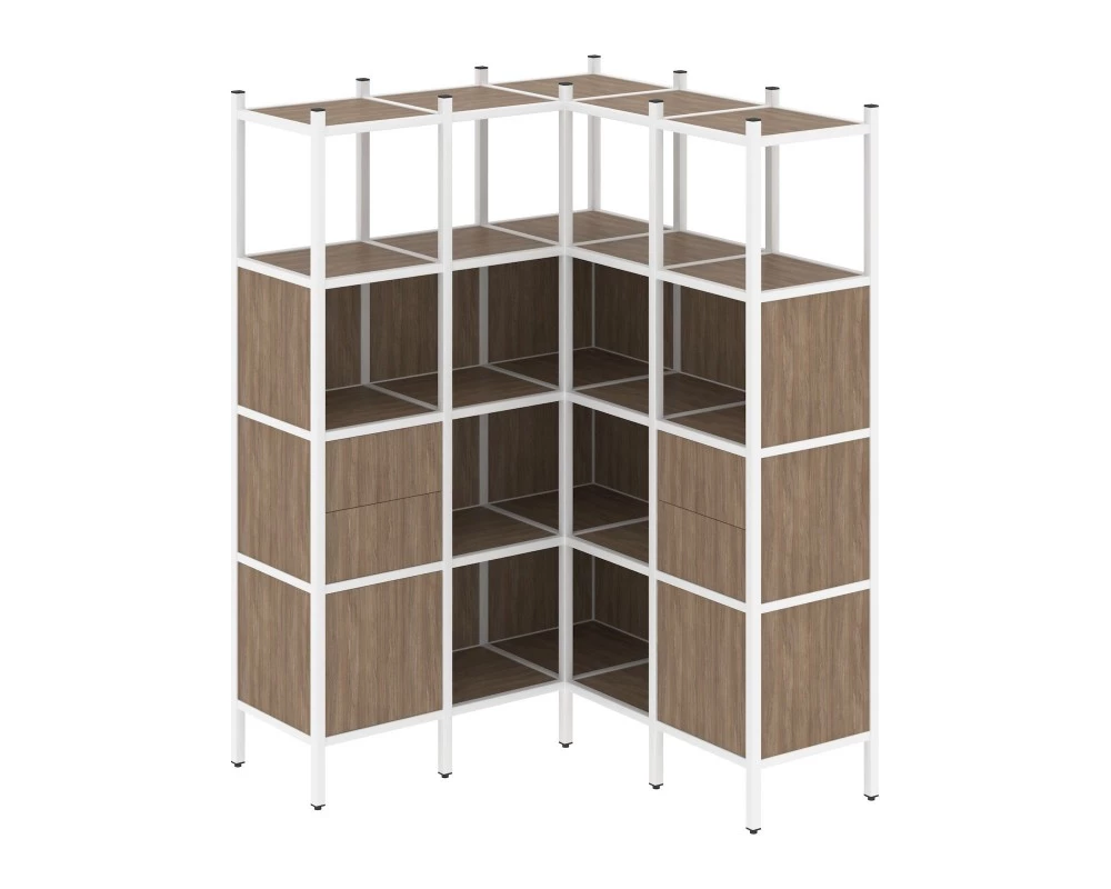 Угловой внутренний стеллаж L-33 1278x1278x1869 Loft