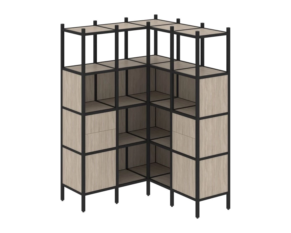 Угловой внутренний стеллаж L-33 1278x1278x1869 Loft