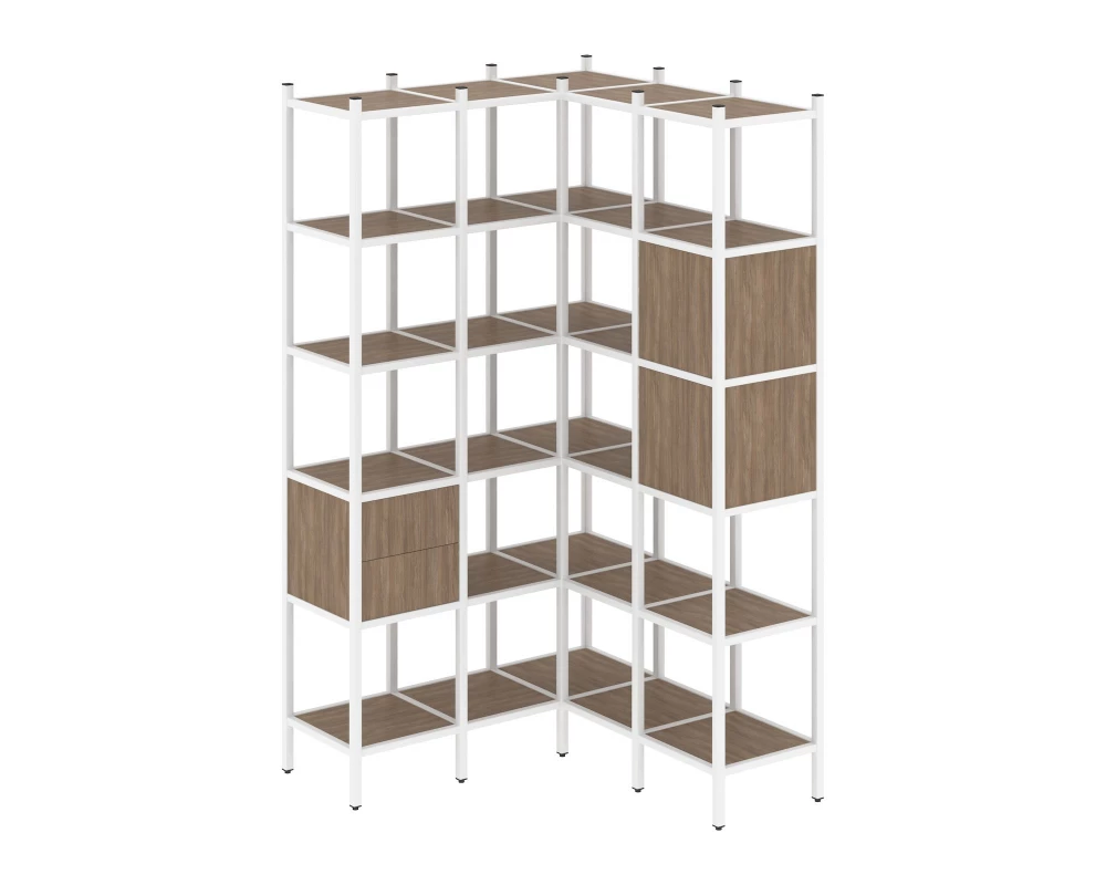 Угловой внутренний стеллаж L-34 1278x1278x2280 Loft