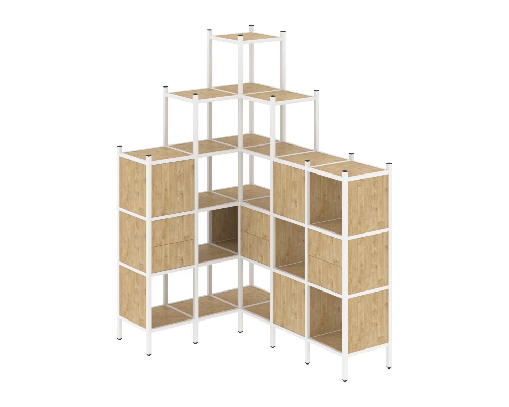 Угловой внутренний стеллаж L-43 1278x1694x2280 Loft