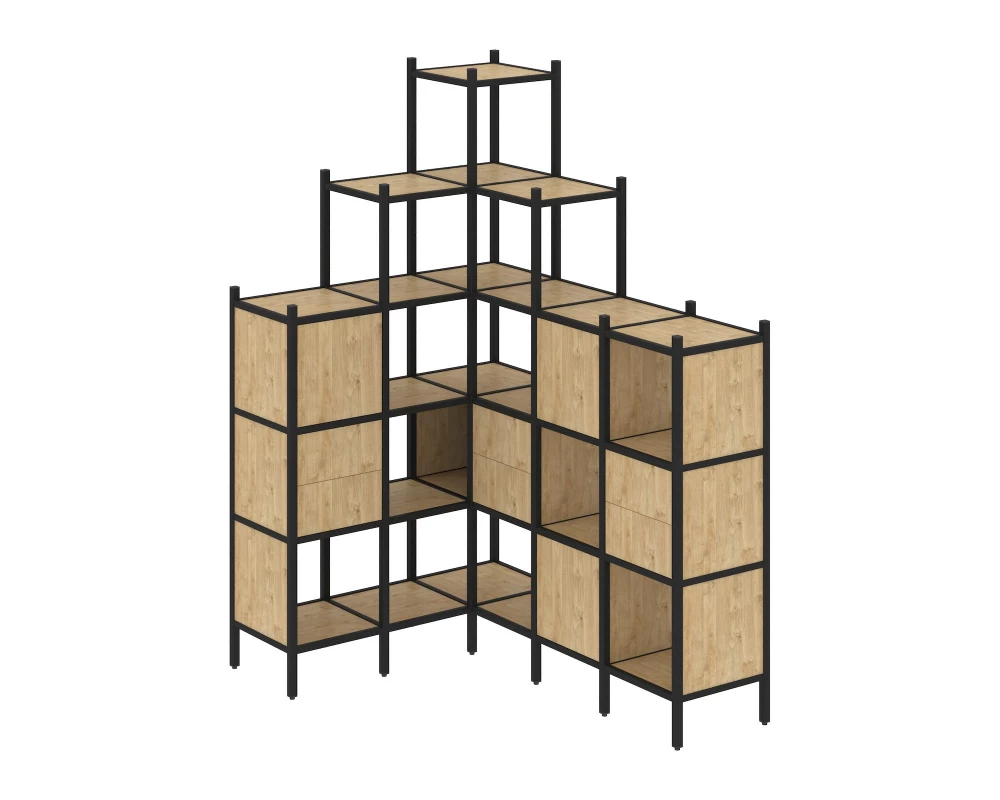 Угловой внутренний стеллаж L-43 1278x1694x2280 Loft