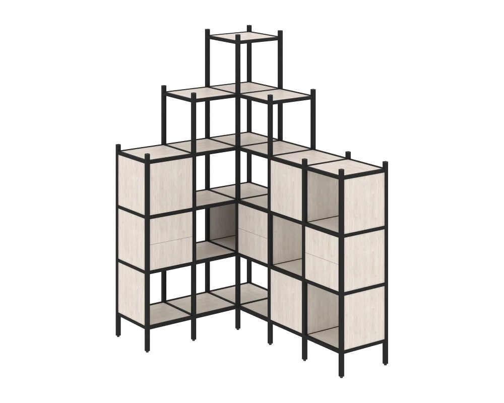 Угловой внутренний стеллаж L-43 1278x1694x2280 Loft