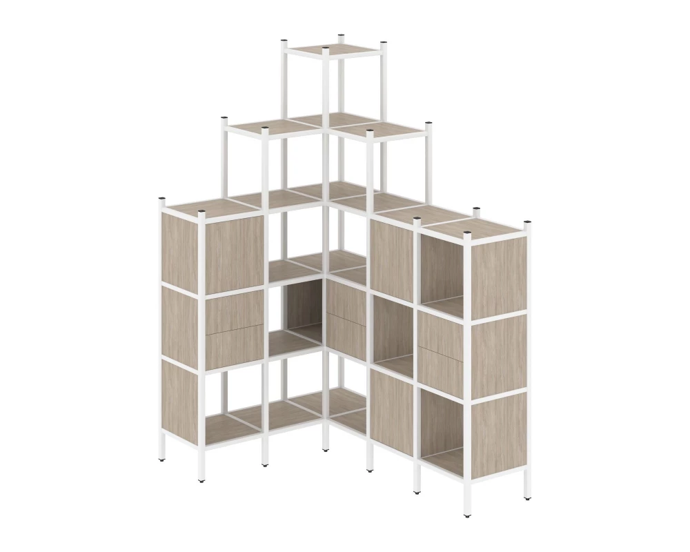 Угловой внутренний стеллаж L-43 1278x1694x2280 Loft