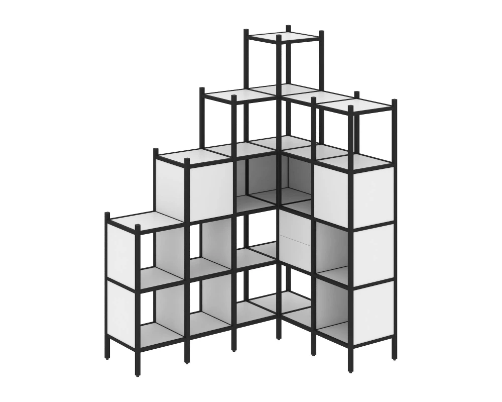 Угловой внутренний стеллаж L-44 1694x1278x2280 Loft