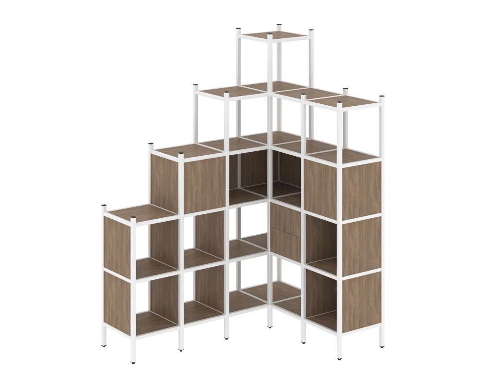 Угловой внутренний стеллаж L-44 1694x1278x2280 Loft